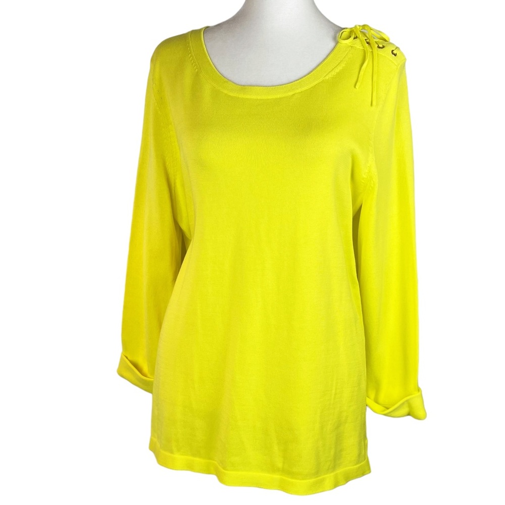 Talbots Knit Sweater NWT Chartreuse Yellow Size Medium